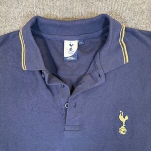 Tottenham Hotspur Mens Navy Blue Cotton Pique Polo Shirt Spurs Soccer L #3000